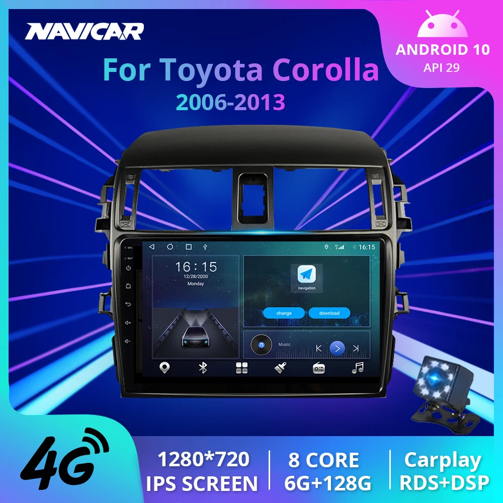 Автомагнитола 2DIN Android 10 0 для Toyota Corolla E140 E150 2006-2013 мультимедийный видеоплеер