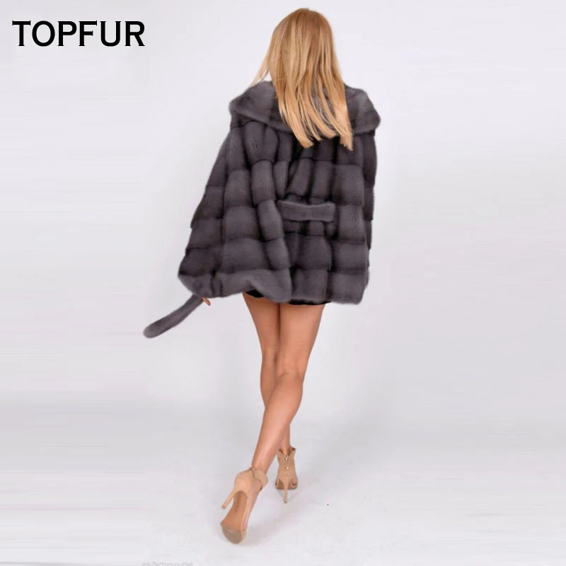 TOPFUR, новинка, модное зимнее Короткое женское пальто, пальто из натурального меха для женщин, натуральный мех норки, верхняя одежда и пальто с капюшоном, куртки