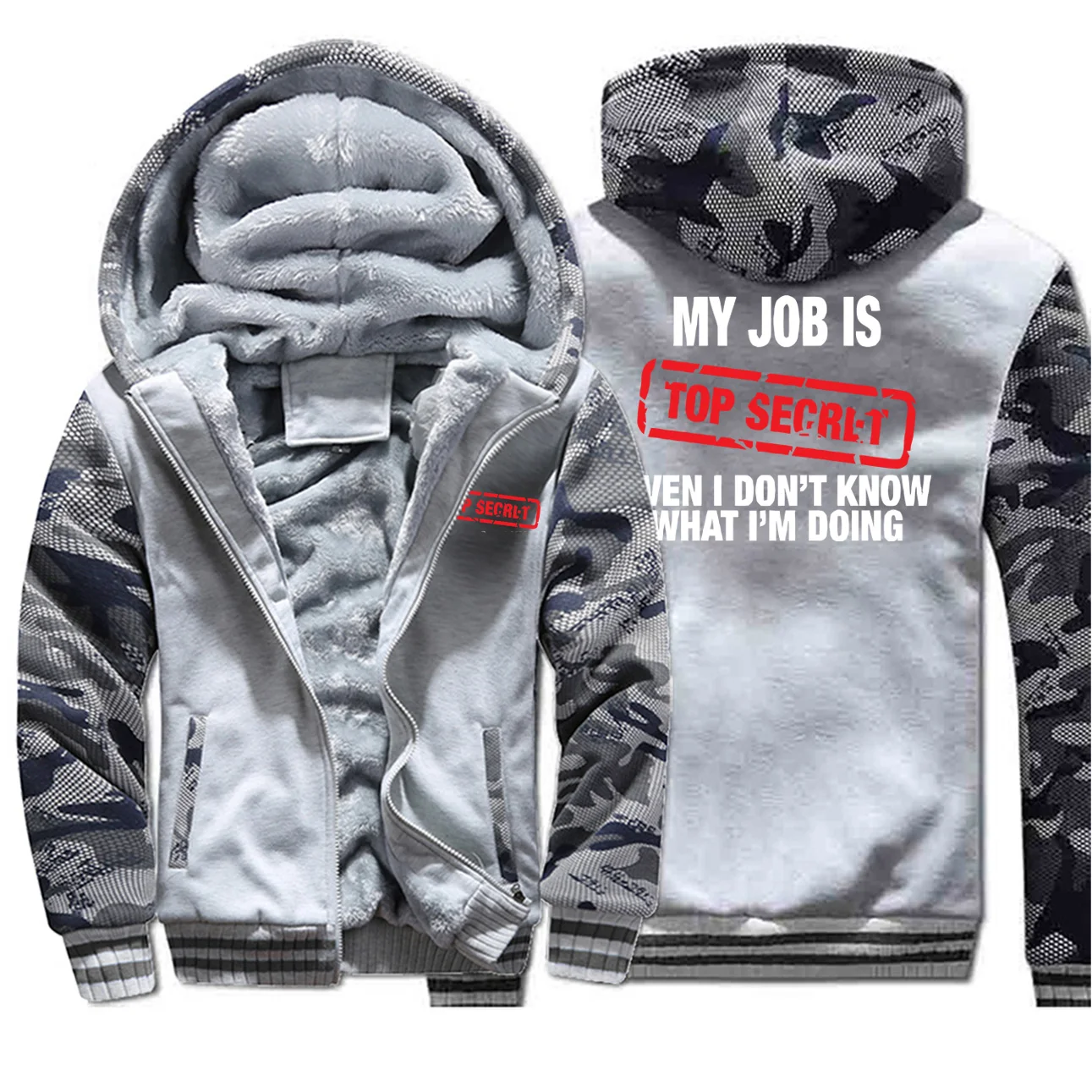 Забавная толстовка с капюшоном My Job Is Top Secret Camo, мужская мода, спортивный костюм, осень, флис, хип-хоп, размера плюс, уличная одежда, повседневная спортивная одежда