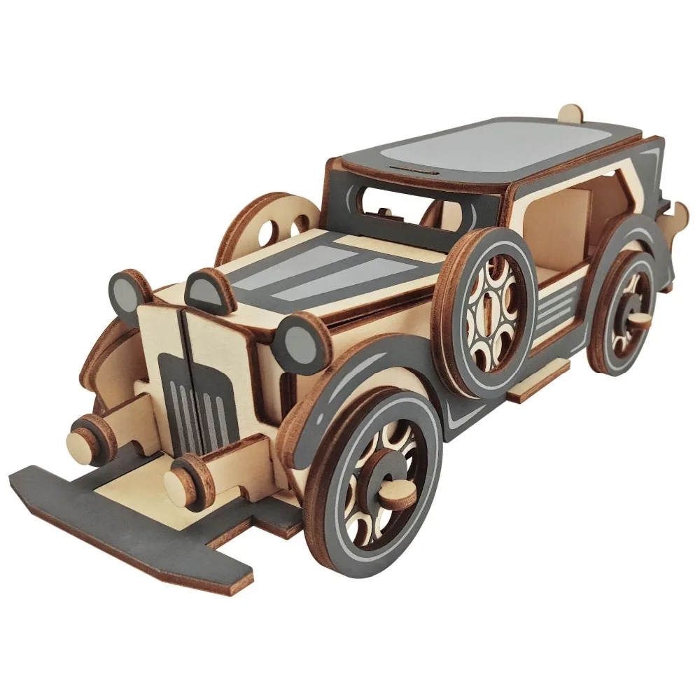 Модель V8 винтажный Автомобиль DIY 3D деревянные головоломки деревянные ремесла набор для сборки резка деревянные игрушки для Рождественский подарок 3085