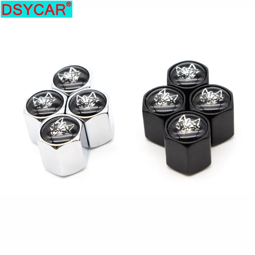 

DSYCAR 4Pcs/Set Car Styling Zinc Alloy Wolf Style Car Tire Valve Caps Wheel Tires Tire Stem Air Cap Airtight Covers