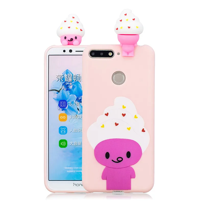 A 3D панда чехол с единорогом для huawei P Smart Honor 8 9 10 Lite Honor 10i 8A 8X8 S 7S 7A 7C Pro Мягкая силиконовая задняя крышка - Цвет: A
