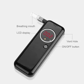 

Portable Alcohol Tester Breathalyzer Digital Analyzer Display Detector