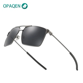 

OPAQEN Rectangle Sunglasses Polarized Lenses Fashion Aluminum Thin Frame Anti-glare Fishing Beach Vacation Sun Glasses 2020