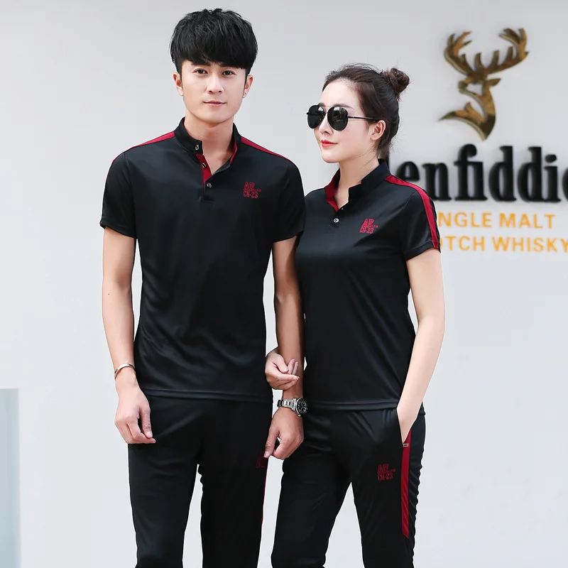 

New Style Autumn Couples Sports Set Men's Summer Short-sleeved Casual Sports Clothing Two-Piece Women's Athletic Clothing