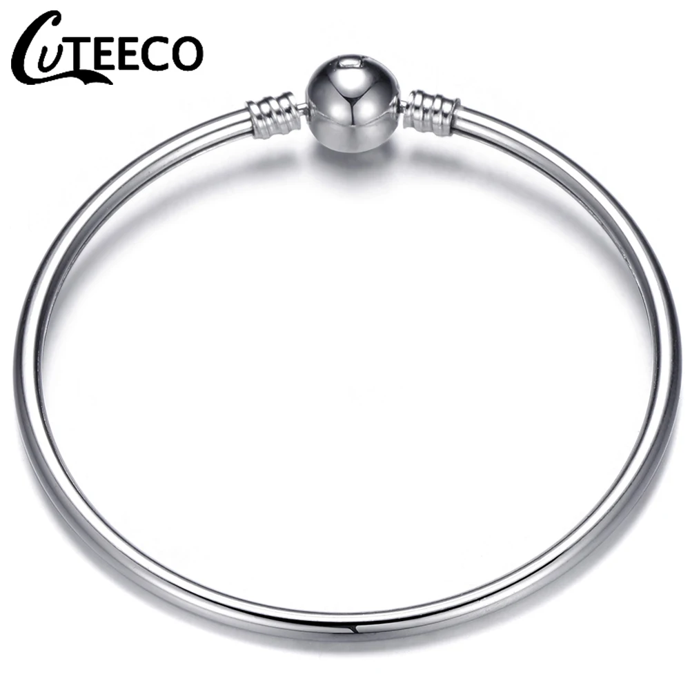 2019 Hot Silver Plated Basic Bracelet &amp Bangles Diy Charm Bead Jewelry Not Fade Original Pan Bracelets For Women Gifts | Украшения и