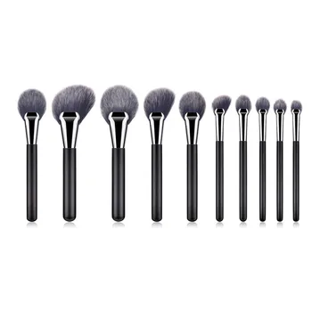 

2019 Classic Black Make Up Brushes Set Fan Shape Powder Highlight Brush Nasal Shadow Eye Set Brush Pincel Maquiagem