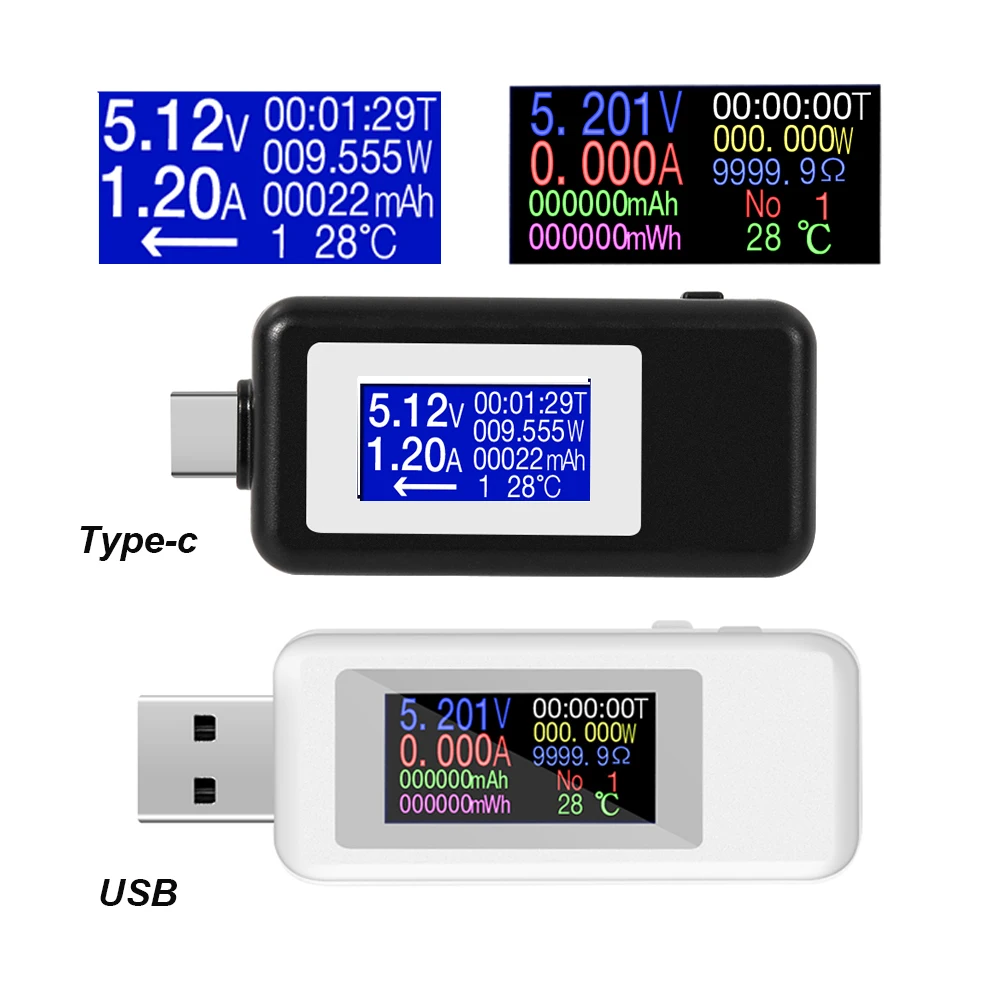 

Type-c USB Tester DC Digital Voltmeter Usb Tester Voltage Current Meter Ammeter Detector Power Bank Charger Indicator Voltmeter