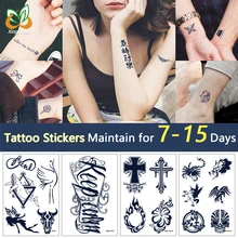 Waterproof Temporary Tattoo Sticker Long Lasting 7-15 Days Letter Animal Flower Pattern Flash Sticker Body Art Fake Tattoo Men