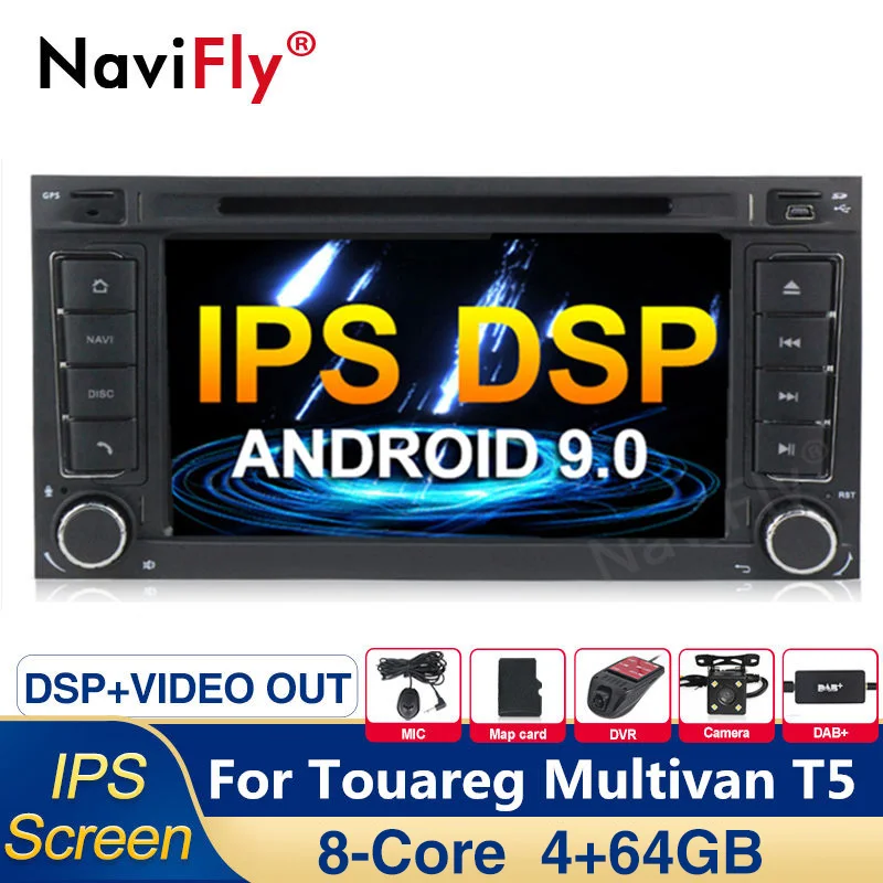 Ips DSP 8Core Android 9,0 автомобильный dvd-радиоплеер для Volkswagen Touareg Transporter T5 Multivan gps navi с рулем