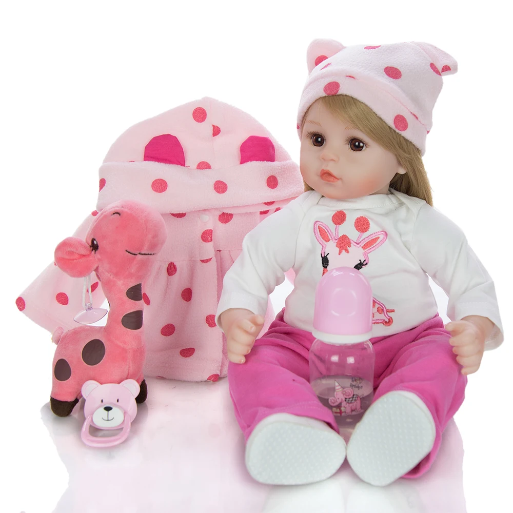 48 см светлые волосы Reborn Baby Doll Игрушки для девочек реалистичное платье Детская кукла «Принцесса» с жирафом подарок на день рождения для детей