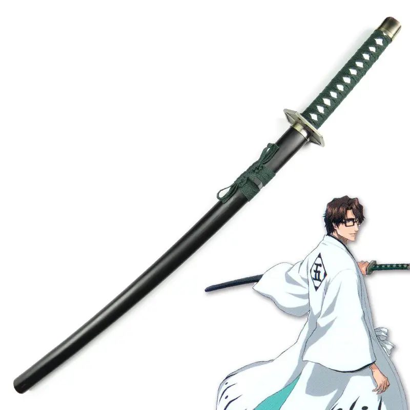 100cm Cosplay Anime Bleach Zanpakutou weapon Aizen Sousuke Kyoukasuigetsu Katana wooden Sword Costume party Anime show cosplay sword cosplay prop cosplay toy