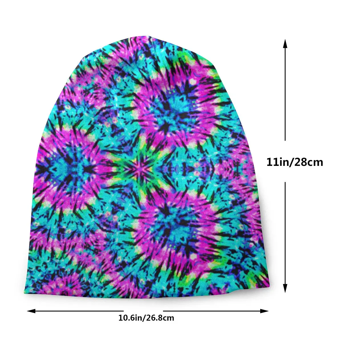Розовый и синий Tie Dye унисекс взрослая Повседневная шапочка зимняя теплая вязаная Лыжная шапка с рукавом Skully Beanies