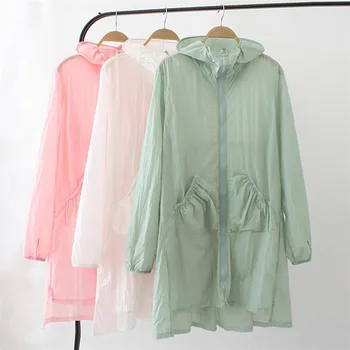 

Big Code Women's Wear Sun Protection Clothing Medium Length Money Original The Wind Is Versatile Long Money Leisure Defense 1806