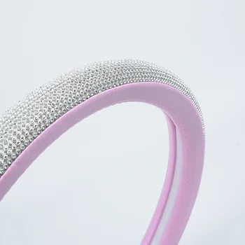 

Pink Steering Wheel Cover Rhinestone Diamond Women Replacement Fashion