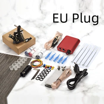 

Tattoo Kit 4 Colors Ink 8 Wraps Coils Tattoo Gun Machines Grips Needles Power Supply Tattoo Needle Set for Beginner Accessories