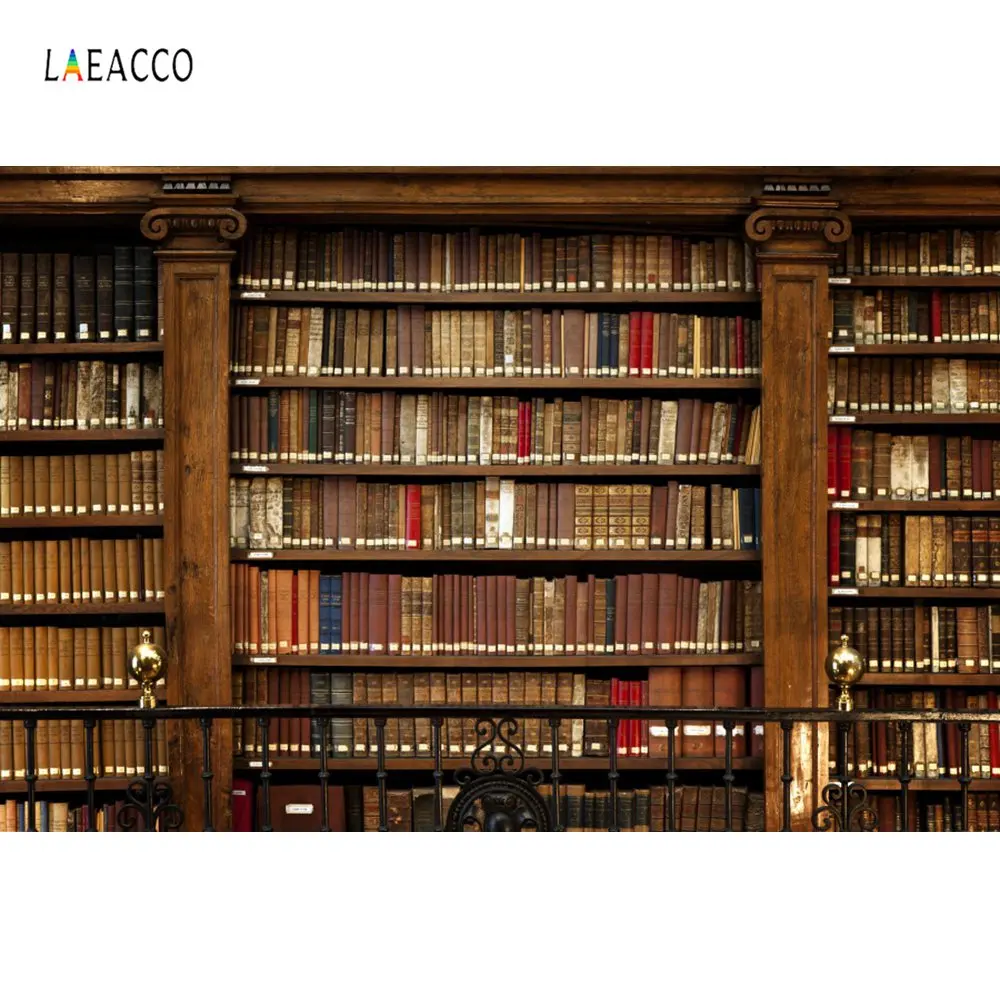 Laeacco Library старая деревянная книжная полка книги для изучения интерьера ребенка фотографические фоны фото фоны фотосессия Фотостудия