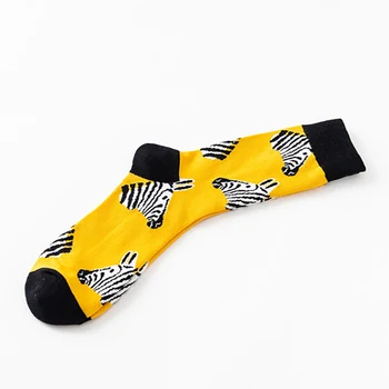 

Warm Jacquard Weave Non Slip Absorb Sweat Elastic Middle Tube Cotton Blend Breathable Sport Soft Colorful Printed Men Socks