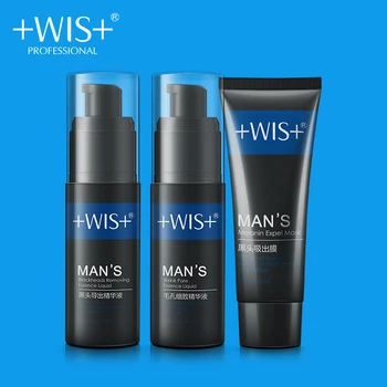 

WIS Man's Blackheads Removing Essence Liquid+Blackhead Expel Mask+Shrink Pore Essence Liquid Deep Cleaning Skin Care Set