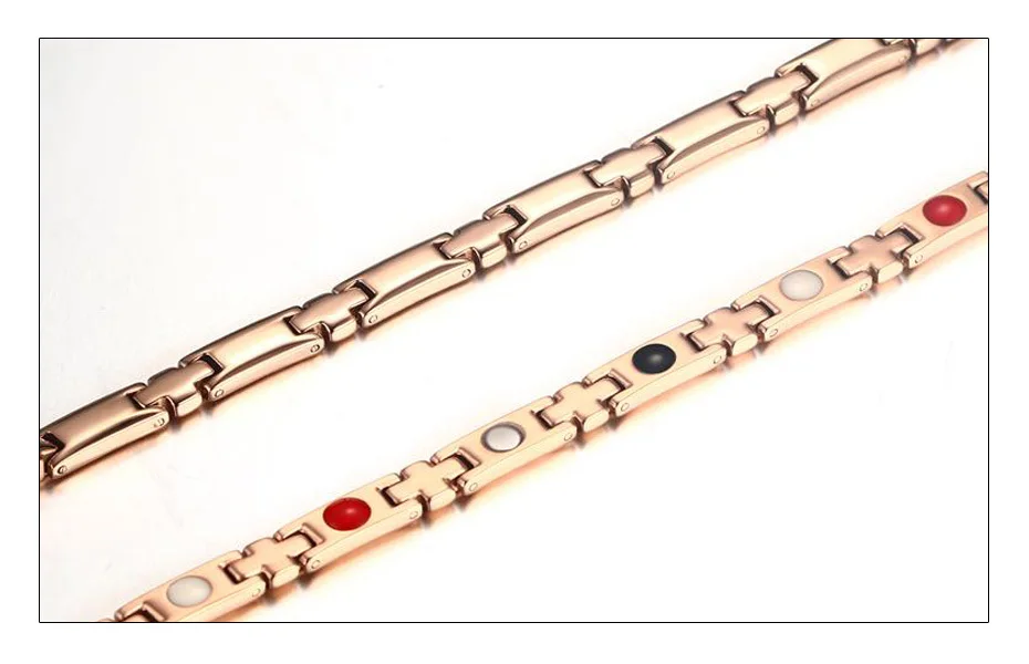 Meaeguet Rose Gold Color Titanium Germnaium Health Energy Necklace Magnetic Therapy Power Necklace for Women 6mm Width (3)