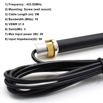 

1pcs External antenna for gate garage door 433mhz remote control transmitter up to 250M