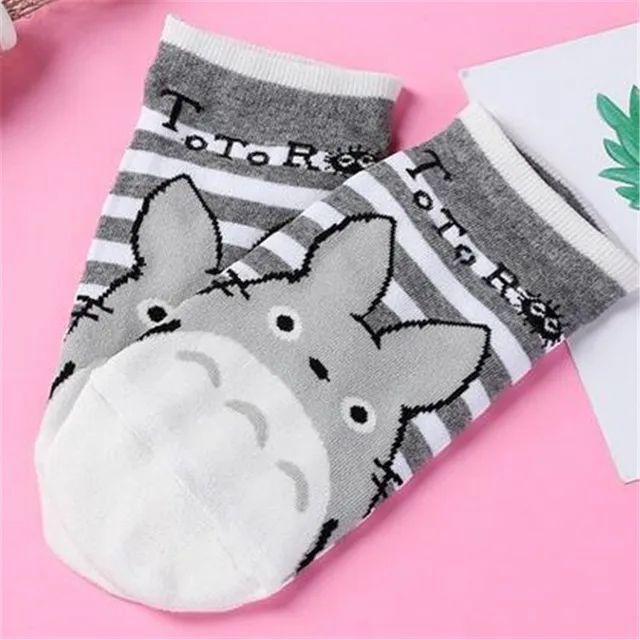 Totoro Sock No face Man Socks Anime Hayao Miyazaki Cartoon Figures Printed Korean Socken Creative Fairydust Cotton Sock 016 new grey
