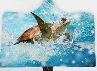11 Drop Shipping Hooded Blanket Microfiber For Adults Kids Christmas Printed Sherpa Fleece Wearable Blanket - Цвет: 11