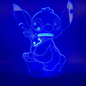 

3d Lamp Color Changing Favorite Cartoon Lilo & Stitch Bedroom for Christmas Decoration Teenager Gift Led Night Light Lamp Visual