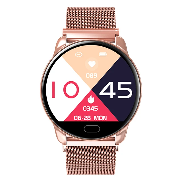 Rose Gold SANDA 1,2" полноэкранные Смарт-часы для мужчин и женщин, монитор сердечного ритма, кровяного давления, модные спортивные Смарт-часы, фитнес-браслет - Цвет: Rose Gold