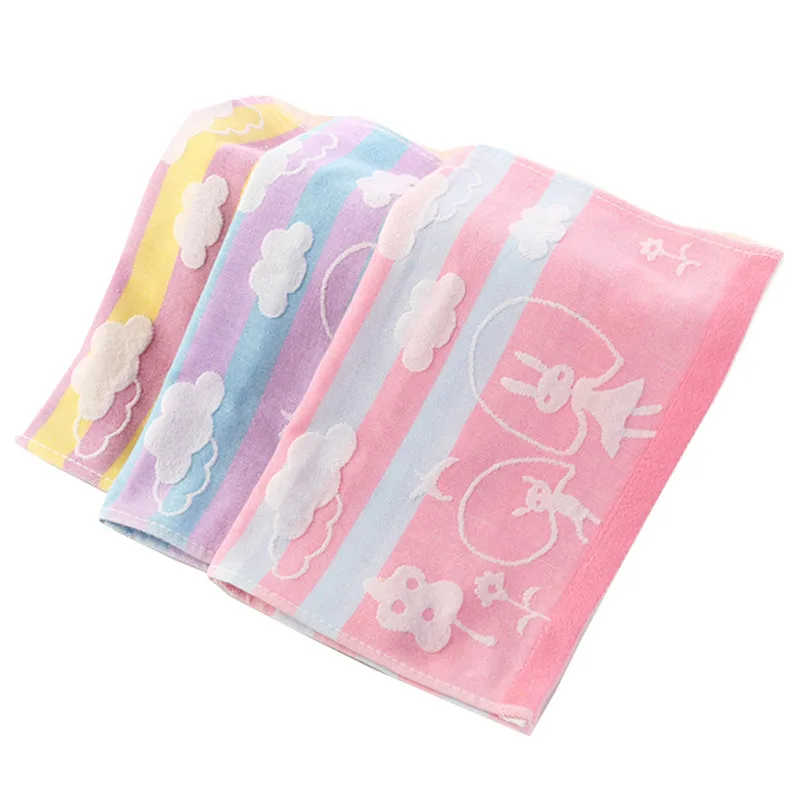 Cartoon Cotton Towels Soft Baby Towel Handkerchief for Infant Kid Children Feeding Bathing Face Washing 25*25cm AD0444