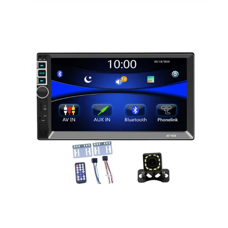 Автомагнитола Autoestereo, 7 дюймов, 2din, автомагнитола Estereo De Auto Con Pantalla, Bluetooth, зеркальное соединение, автомагнитола, Автомобильный мультимедийный MP5 стерео - Цвет: with 12led camera