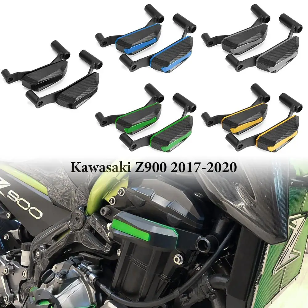DER For Kawasaki Z900 2017 2018 2019 Motorcycle Aluminum Frame Sliders Anti Crash Caps Fairing Guard motorcycles Color : Green 