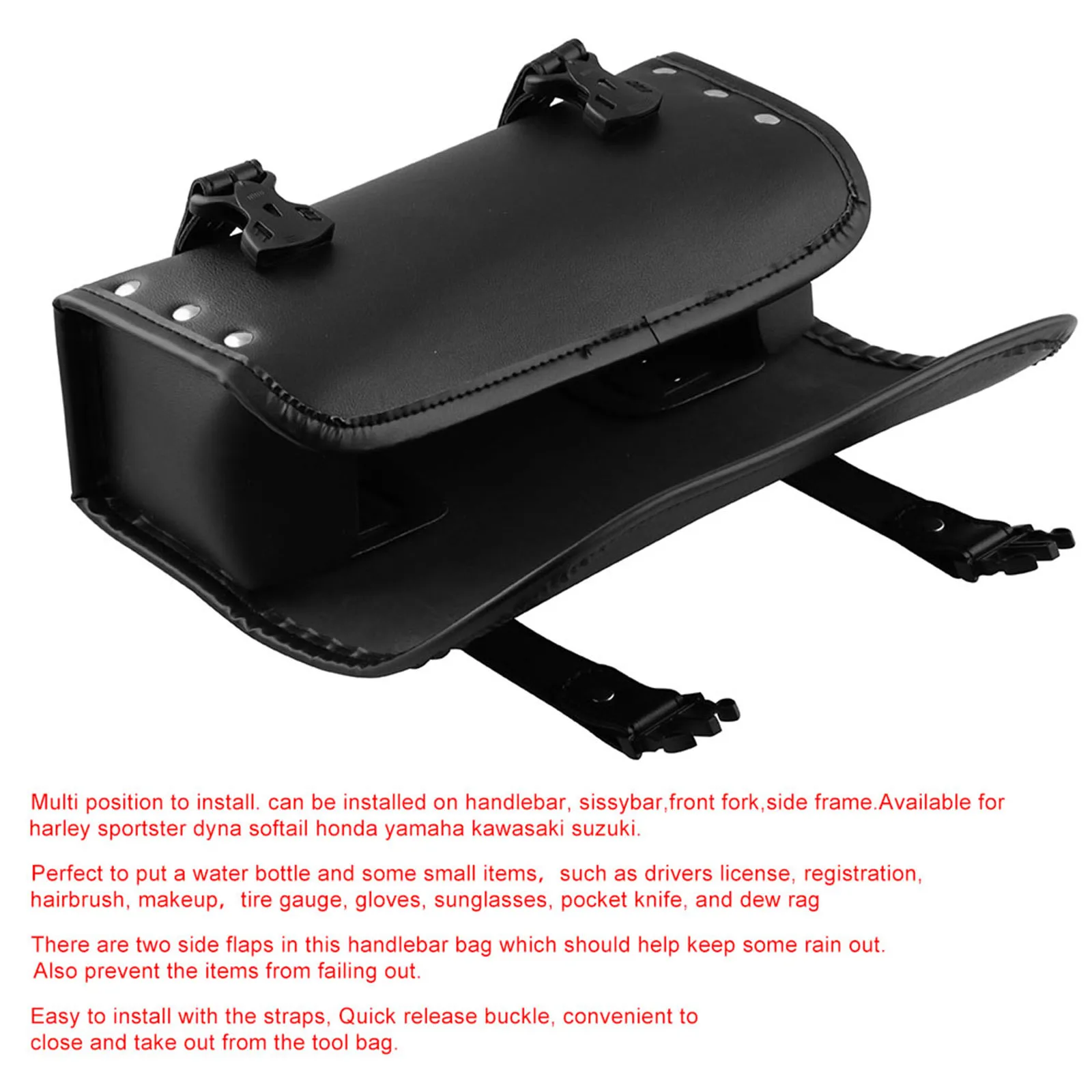Универсальный инструмент для мотоцикла, седельный багажник, сумка для багажа из искусственной кожи, сумка для инструментов для Yamaha Honda, спортивные ручки Dyna Kawasaki