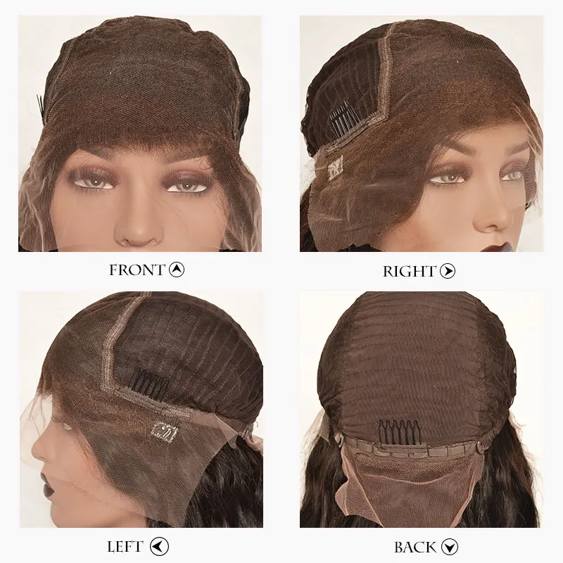 Парики из перуанских человеческих волос для черных женщин, волнистые парики из натуральных волос, волосы Remy 13x6