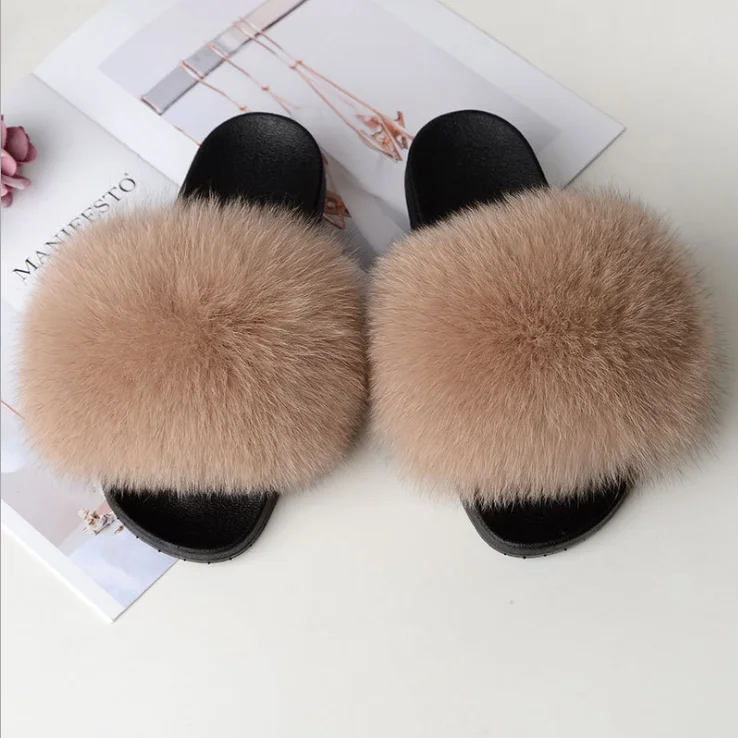 slippers Женские модные меховые тапочки; Пушистый Плюшевый шлепанцы для дома; женская меховая обувь с открытым носком; пушистый кролик; сумка; металлическая сумочка с застежкой в комплекте - Цвет: slippers