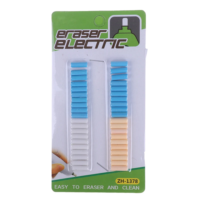 40pcs Kawaii Electric Eraser With Refill Electronic Pencil Rubber For Kids Painting Drawing Stationery Office School Supplies