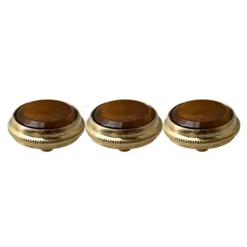 

Yibuy Tiger Eye Stone Style Flat Gold Plated Finger Buttons for Trumpet Pack of 3