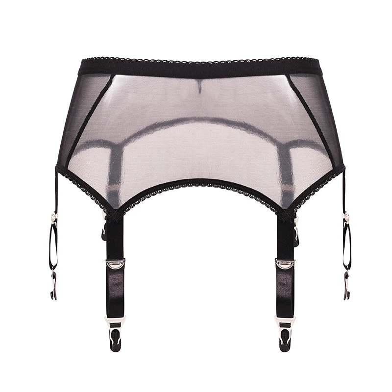 Sexy Lingerie Garter Belt Women's High Waist Mesh Suspender Belts Female  Ladies Black Elastic Garters Femme Underwear Sleepwear