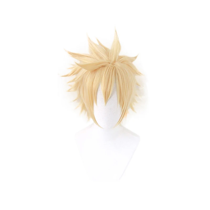 

Final Fantasy Vii 7 Cloud Strife Cosplay Wigs Short Golden Blonde High Temperature Fiber Hairpiece Anime Costume Wig +Wig Cap