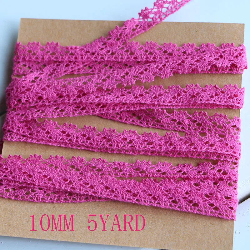 10mm 5yard 5 ярдов/рулон) белое бежевое кружево из хлопка с вышивкой ленты-сетки ткань отделка DIY Швейные материалы ручной работы для поделок - Цвет: 10mm 5yard