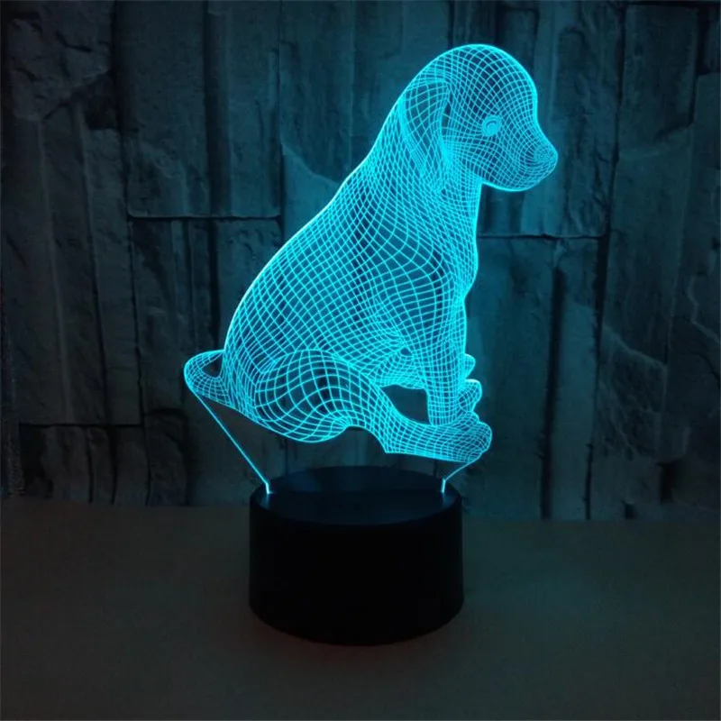 Dog LED 3D Night Light Cute Dog Creative RGB Table Desk Lamp Remote Touch Decoration Lampara Kid Bedroom Gift Decor 3D Lighting