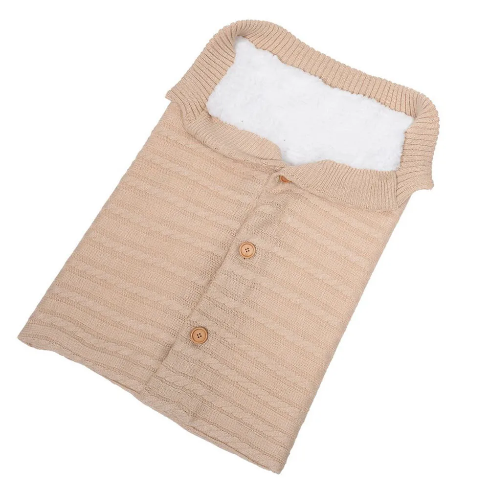 Модный детский конверт для новорожденного, детское одеяло, вязанное крючком, зимний теплый спальный мешок для пеленания, saco de dormir# guahao - Цвет: 1