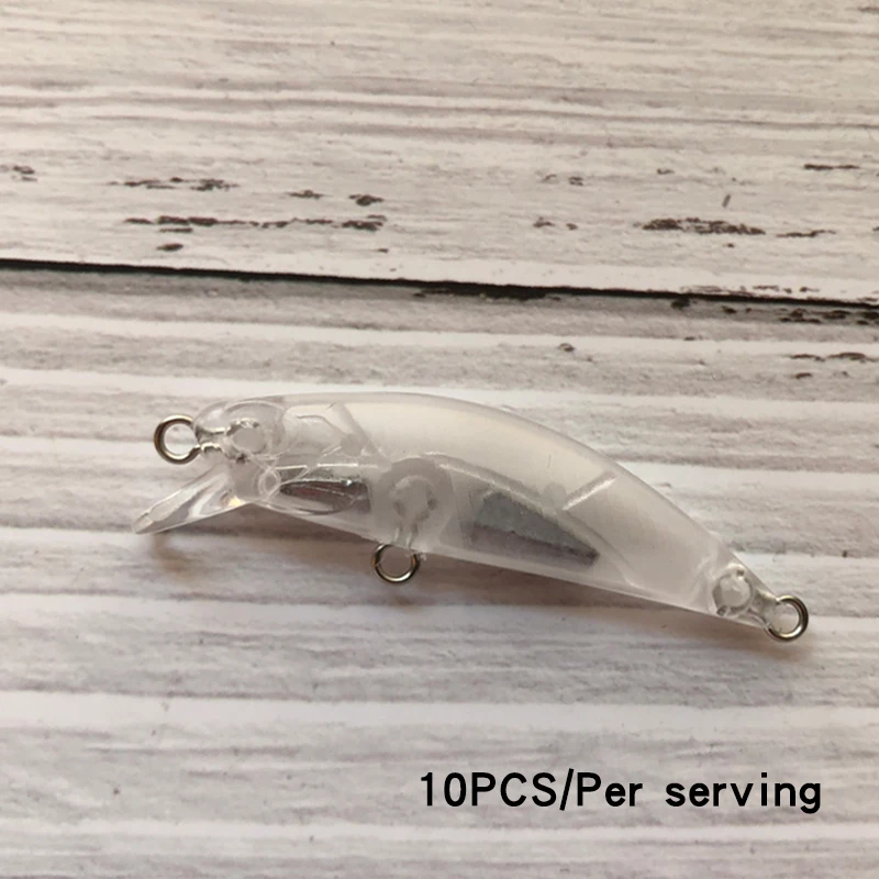 10 Uds nuevo Minnow 55 мм 4,5 г cebo en blanco Minnow cebo sin color - Цвет: Красный