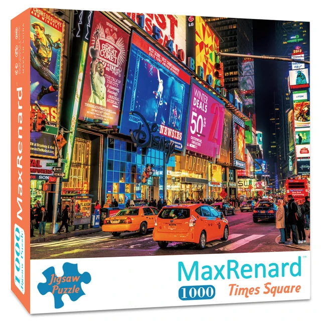 MaxRenard Puzzle 1000 Pieces Adult Puzzle Jigsaw 50*70cm Noble Deer Family Assembling Animal Photos Puzzles Toys for Adults Time Square