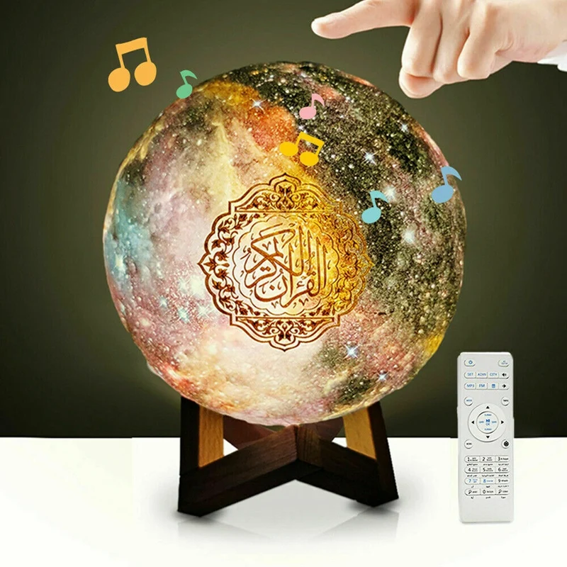 Altavoz Quran musulmán con Bluetooth, 16 colores, luz nocturna con Control remoto, lámpara de estrella, luz de luna, inalámbrico