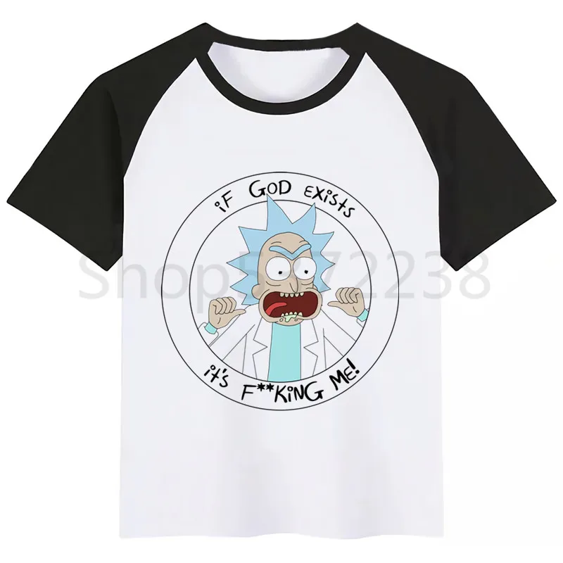 Рик и Морти, забавный Рик Морти, Летний стиль, Забавные милые топы для девочек, модная уличная одежда, Harajuku, футболка для мальчиков уличная детская футболка