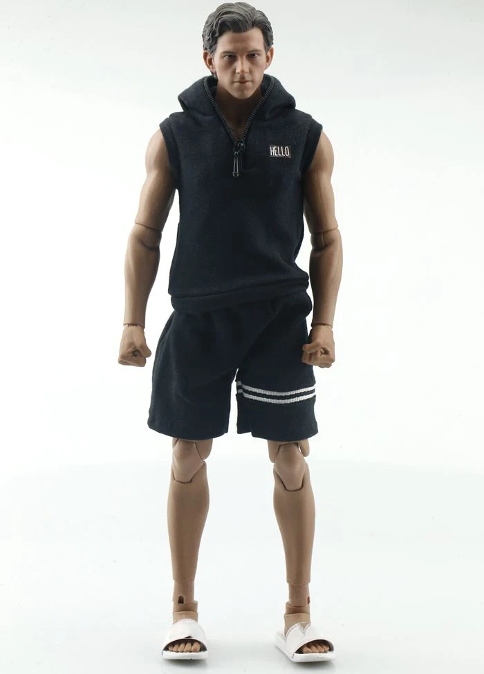 Figure Accessory &quotHELLO&quot Sleeveless Vest Sweater Hooded Shorts Sports Suit 1/6 Scale Male Model for 12 inches Action Body | Игрушки и