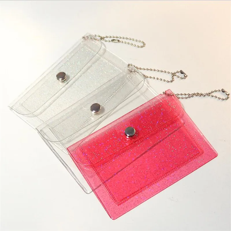 Wallet Card Holder,Card Holder,Credit Card Holder 2 Bits Transparent Waterproof PVC Women Girls Card Case Business Card Holder Men Credit Bag ID Mini Wallet
