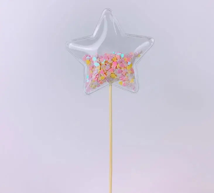 3 шт./компл. Kawaii прозрачный с блестками в форме сердца в форме звезды облака Русалка торт топпера, выбирает Baby Shower День рождения украшения для кексов