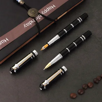 

Promotional Wholesale 20pcs Luxury Metal Fountain Pen Elegant Black 0.5mm Pen Tip Metal Ink Pen Set for Christmas Gifts